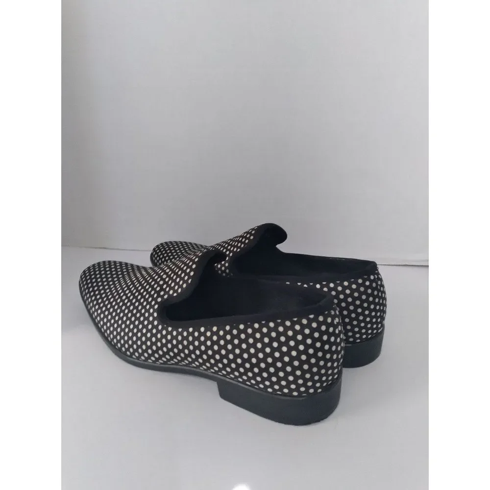 Stylish‎ Black and White Polka Dot Loafers Slip-On Dress Shoes